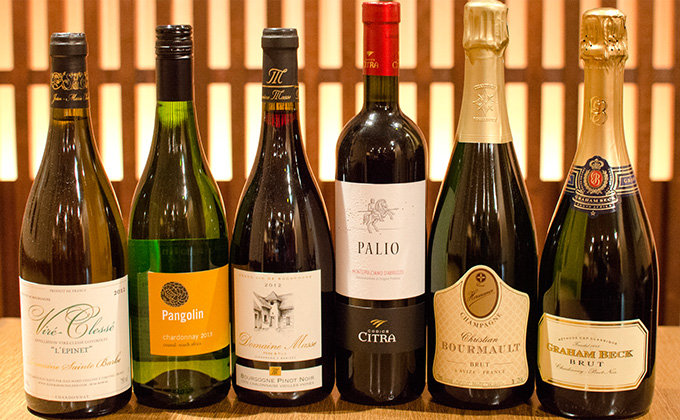 An extensive line-up of wines