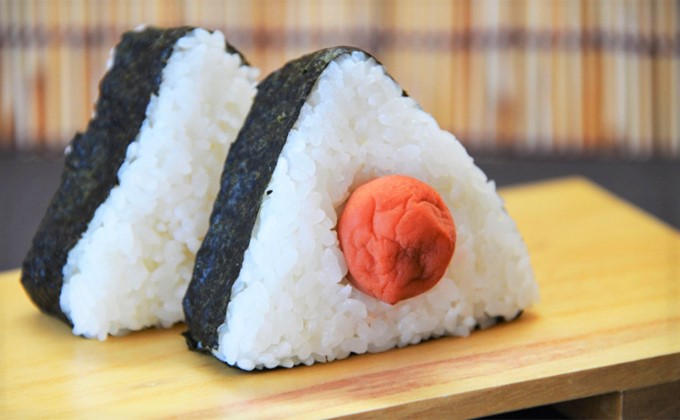 Umeboshi Onigiri (Rice Balls with Japanese Salt Plums)